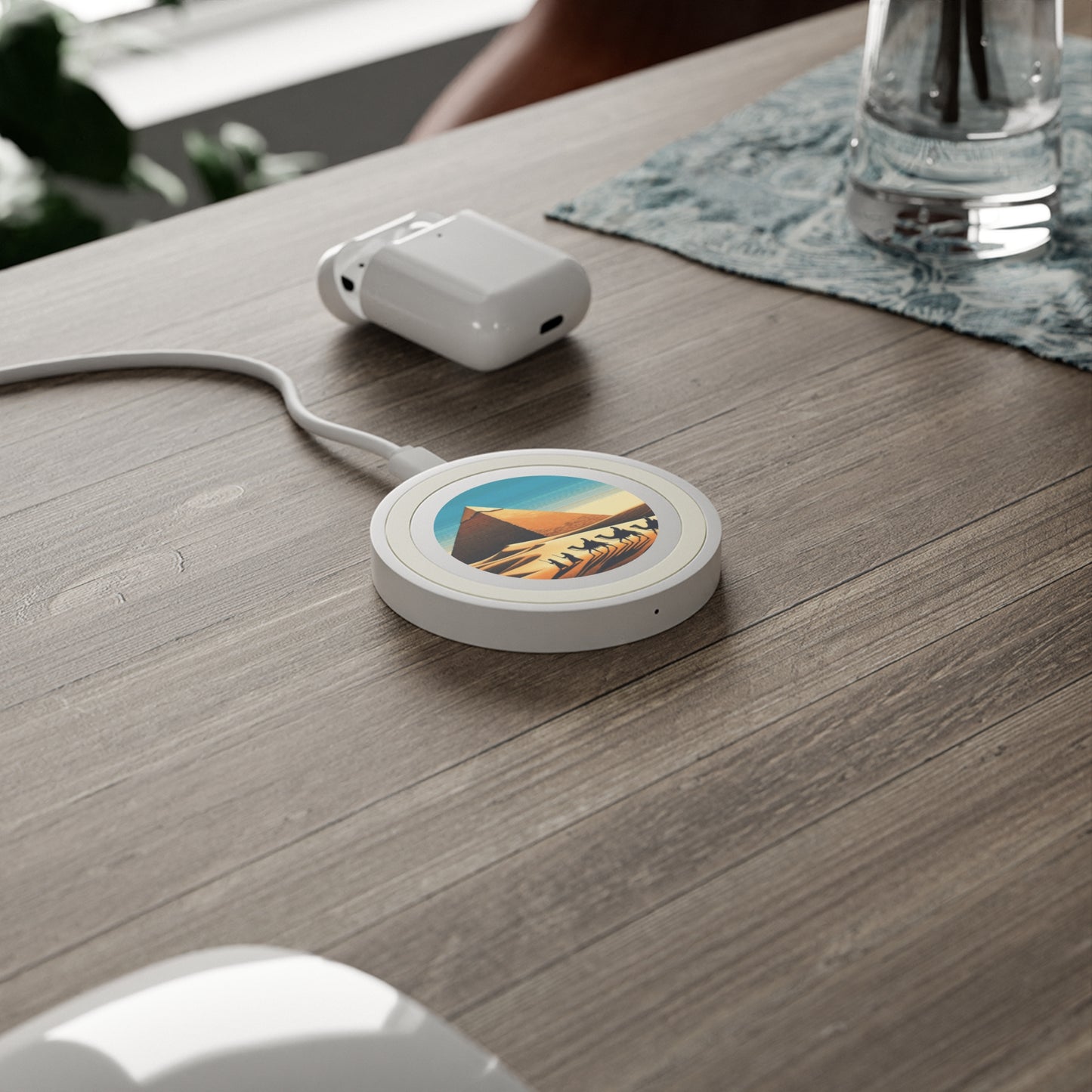 Quake Desert Oasis Wireless Charging Pad, Unique Phone Charger, Boho Home Decor, Gift for Tech Lovers, Desk Accessories