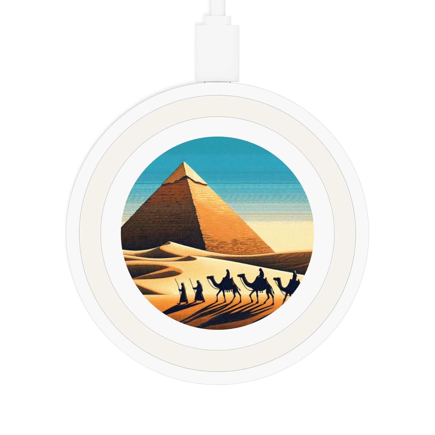 Quake Desert Oasis Wireless Charging Pad, Unique Phone Charger, Boho Home Decor, Gift for Tech Lovers, Desk Accessories
